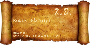 Kubik Dániel névjegykártya